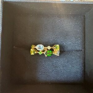 Diamonique multi-gemstone band ring